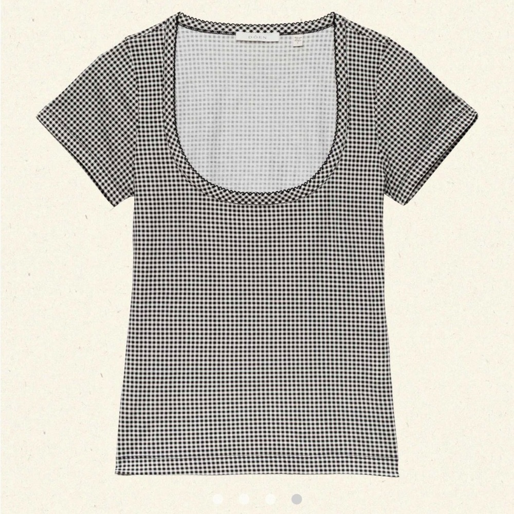 NEW NWT DÔEN Brigette Tee Gingham